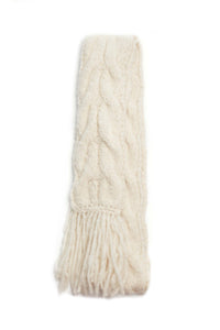 Serena Knit Scarf in Ivory Welfat Cashmere