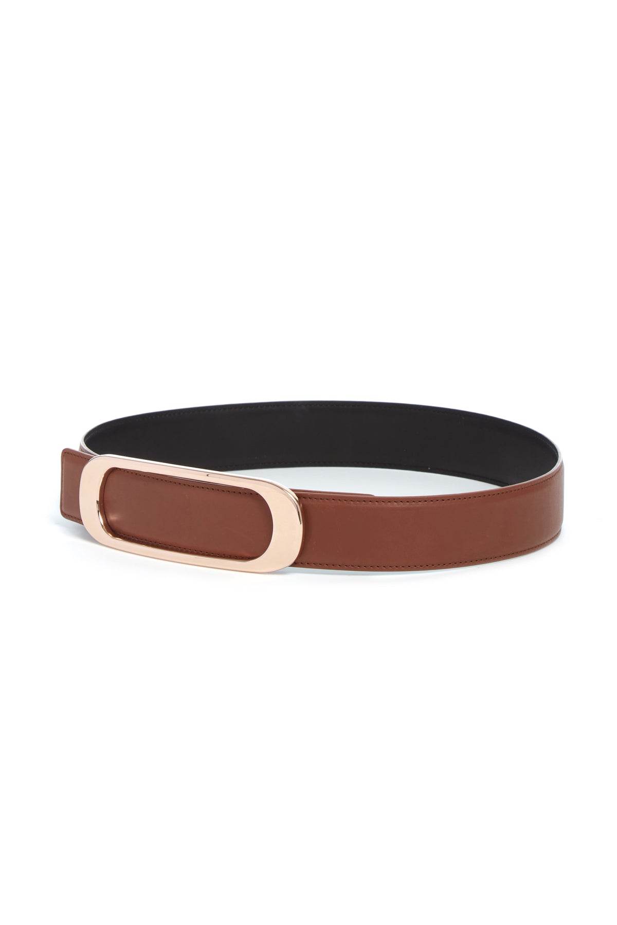 Medium Timon Reversible Belt in Cognac & Black Leather