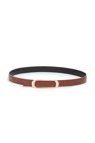 Small Timon Reversible Belt in Cognac & Black Leather