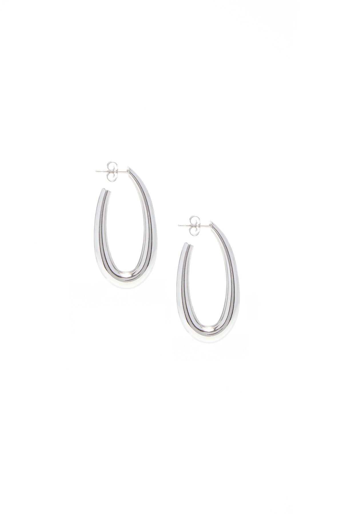 Large Drop Earrings in White Gold 18K