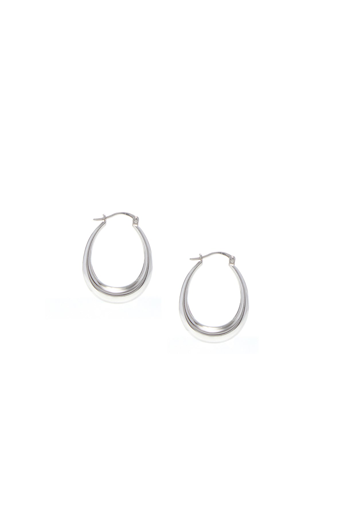 Small Drop Earrings in White Gold 18K