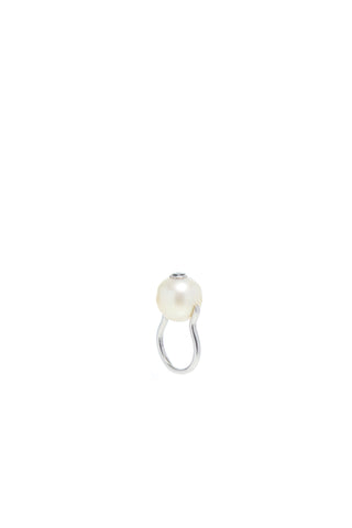 Pearl Ring with Platinum & Black Diamond