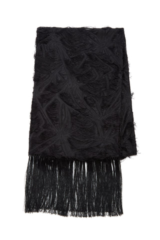 Blaine Scarf in Black Silk Virgin Wool Jacquard