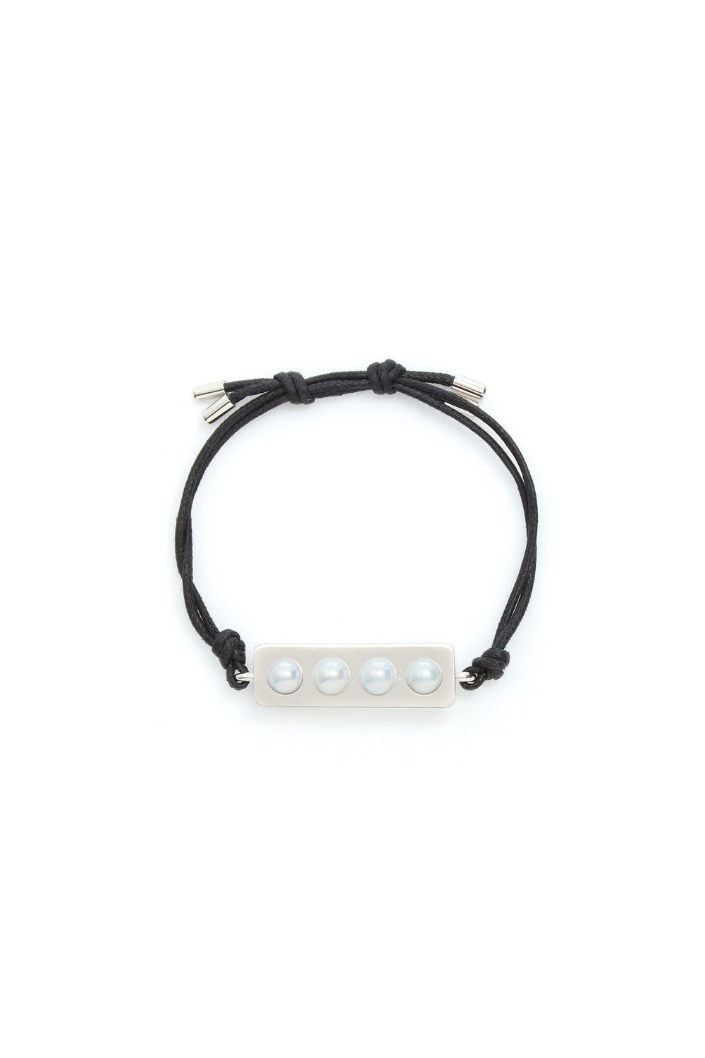 Bar Bracelet in Platinum with Pearls