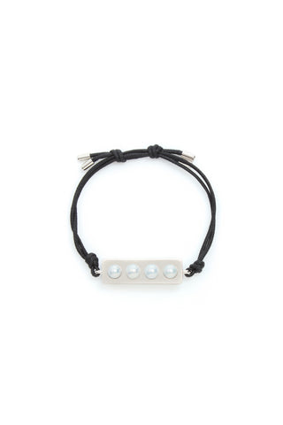 Bar Bracelet in Platinum with Pearls