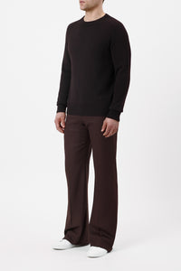 Daniel Knit Sweater in Chocolate Cashmere