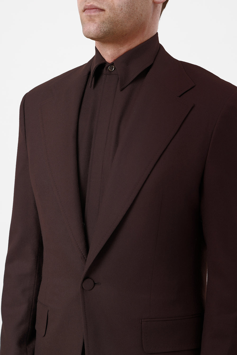 Leiva Blazer in Chocolate Superfine Wool