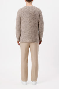 Daniel Knit Sweater in Oatmeal Multi Aran Cashmere