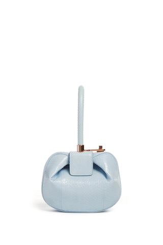 Light Blue Snakeskin Demi Bag - Front View | Gabriela Hearst