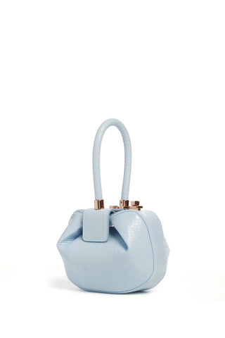 Light Blue Snakeskin Demi Bag - Side View | Gabriela Hearst