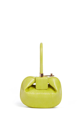 Lime Snakeskin Demi Bag - Back View with Top Handle Detail | Gabriela Hearst