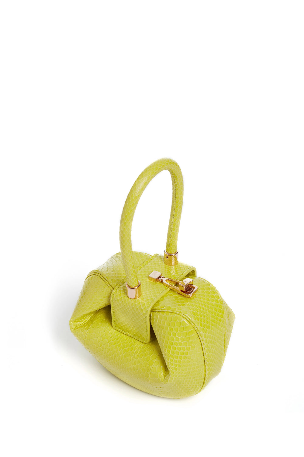 ライムアダマイトスネークスキンのデミバッグ