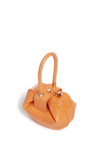 Demi Bag in Fluorescent Orange Snakeskin