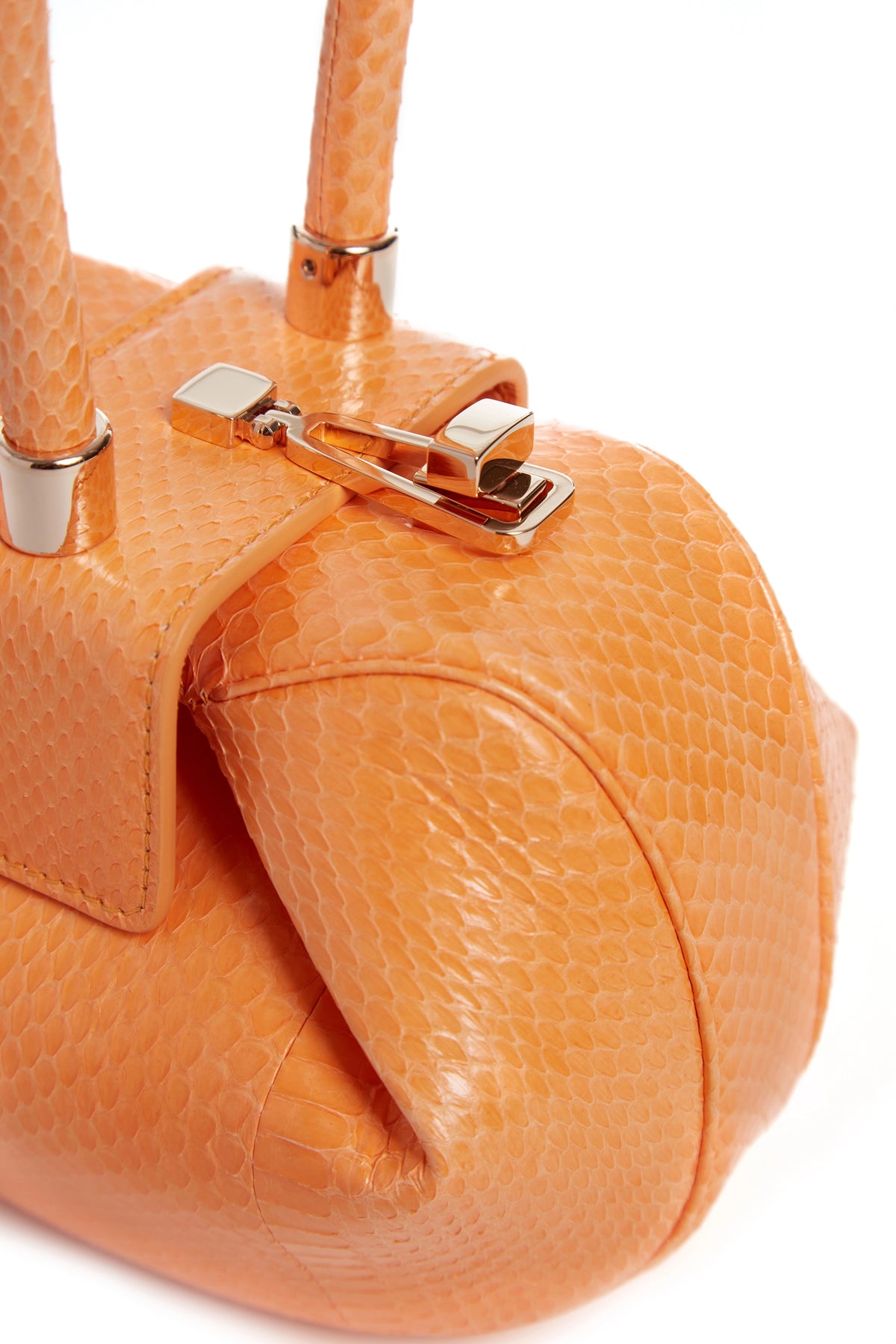 Demi Bag in Fluorescent Orange Snakeskin