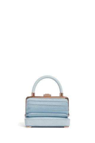 Small Diana Bag in Light Blue Snakeskin