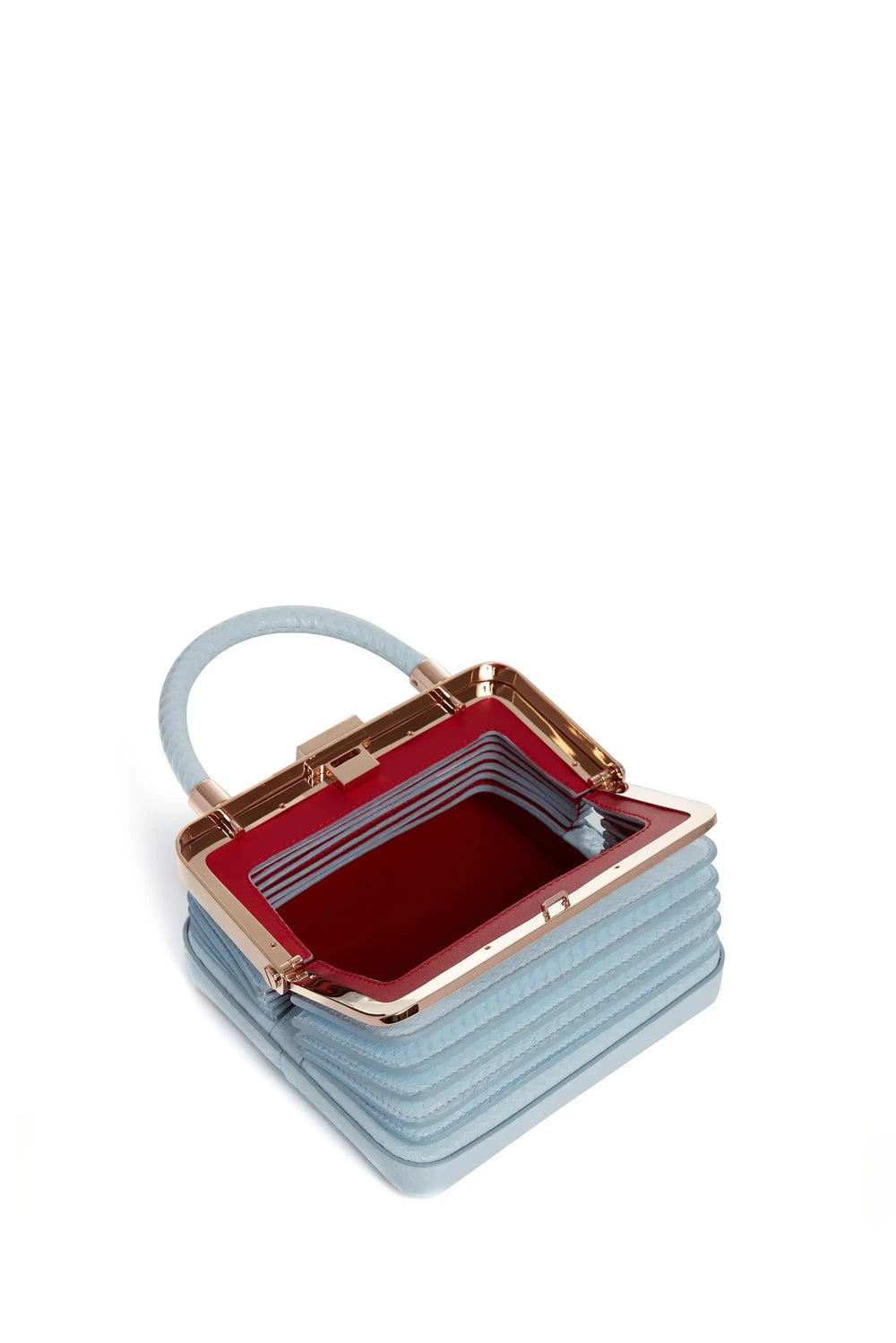 ライトブルーのスネークスキンのスモールダイアナバッグ