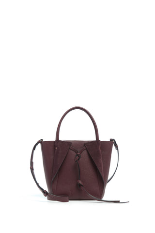 Small Marija Tote Bag in Bordeaux Textured Leather
