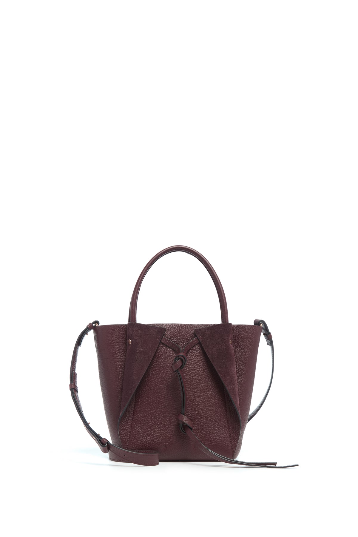 Small Marija Tote Bag in Bordeaux Textured Leather