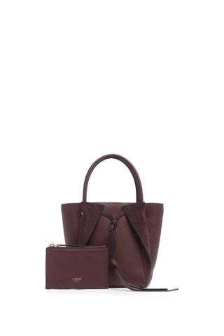 Small Marija Tote Bag in Bordeaux Textured Leather