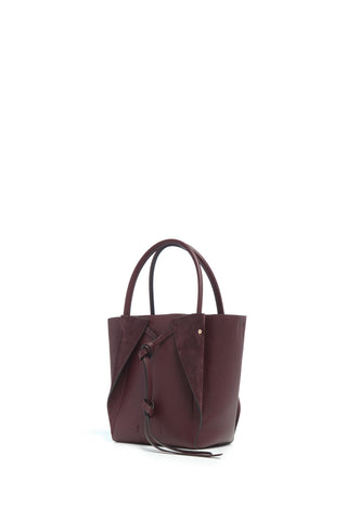 Small Marija Tote Bag in Bordeaux Textured Leather