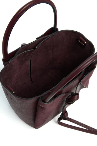 Small Marija Tote Bag in Bordeaux Textured Leather