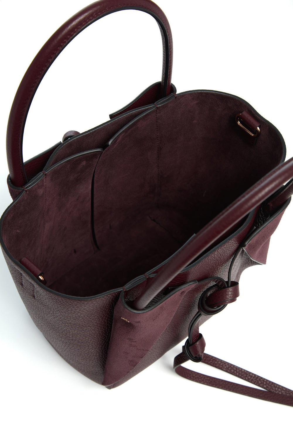 Small Marija Tote Bag in Bordeaux Textured Leather
