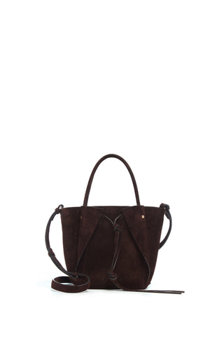 Small Marija Tote Bag in Chocolate Suede