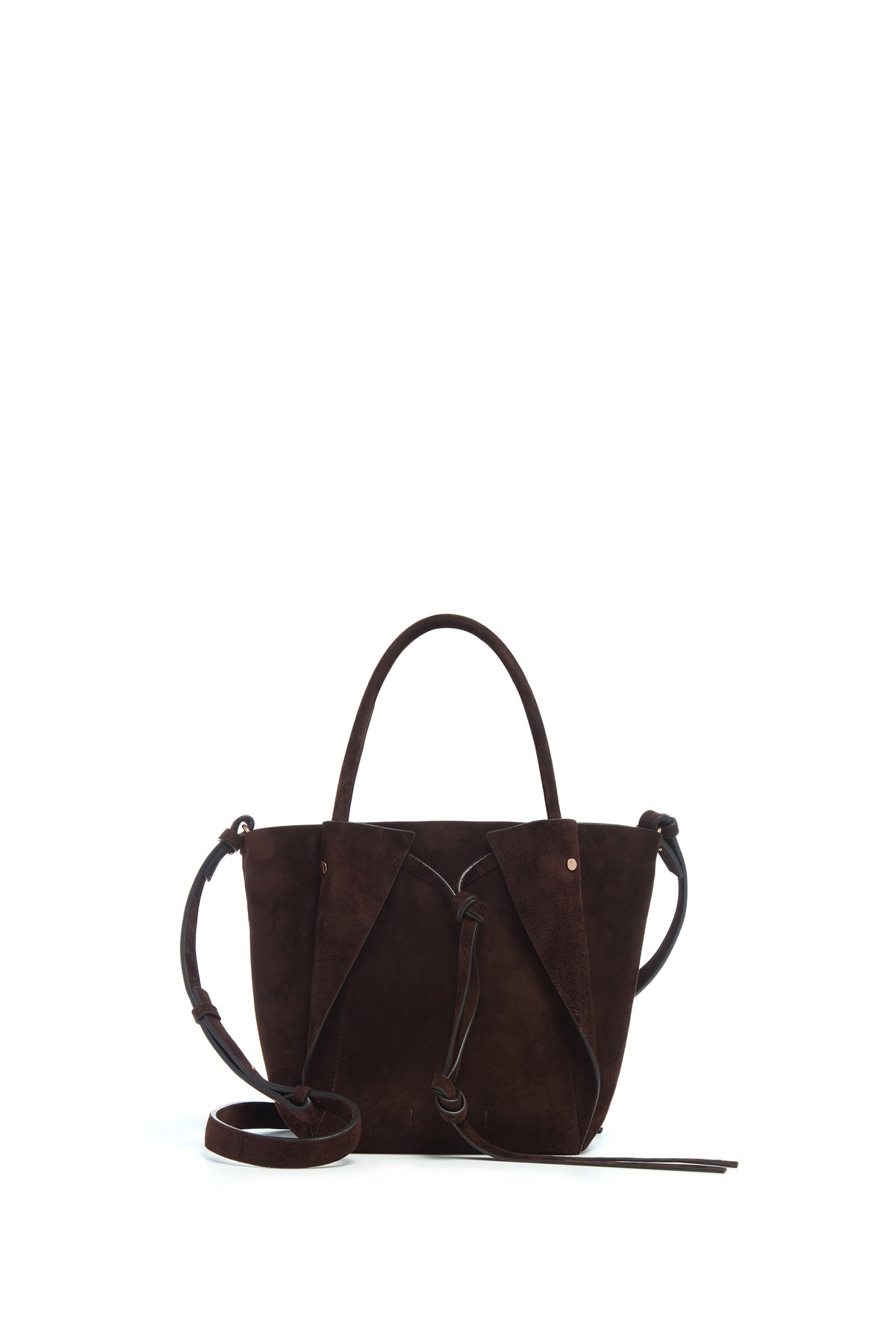 Small Marija Tote Bag in Chocolate Suede
