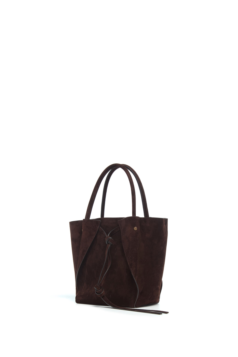 Small Marija Tote Bag in Chocolate Suede