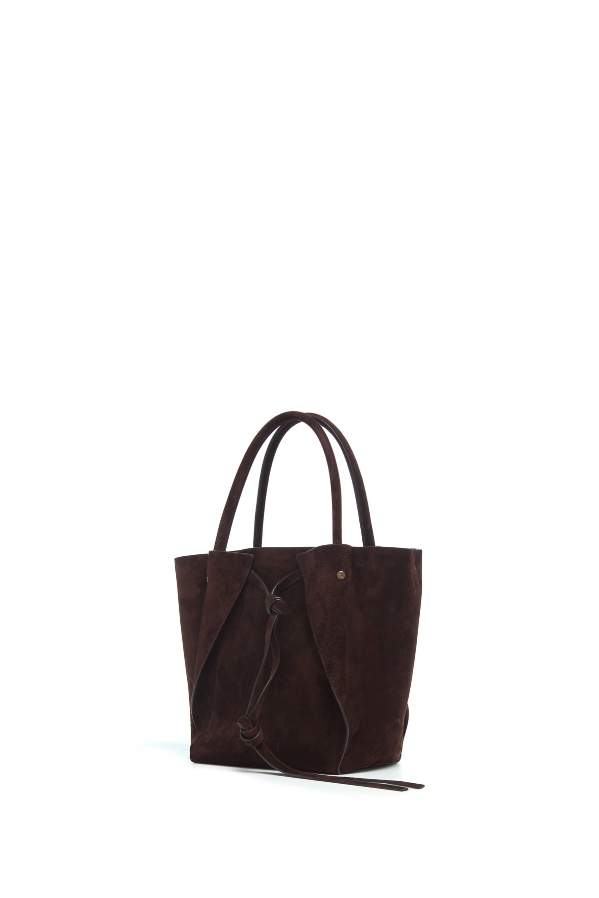 Small Marija Tote Bag in Chocolate Suede