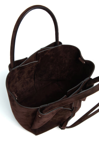 Small Marija Tote Bag in Chocolate Suede