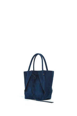 Small Marija Tote Bag in Navy Suede