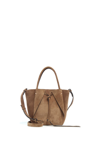 Small Marija Tote Bag in Dark Sand Suede