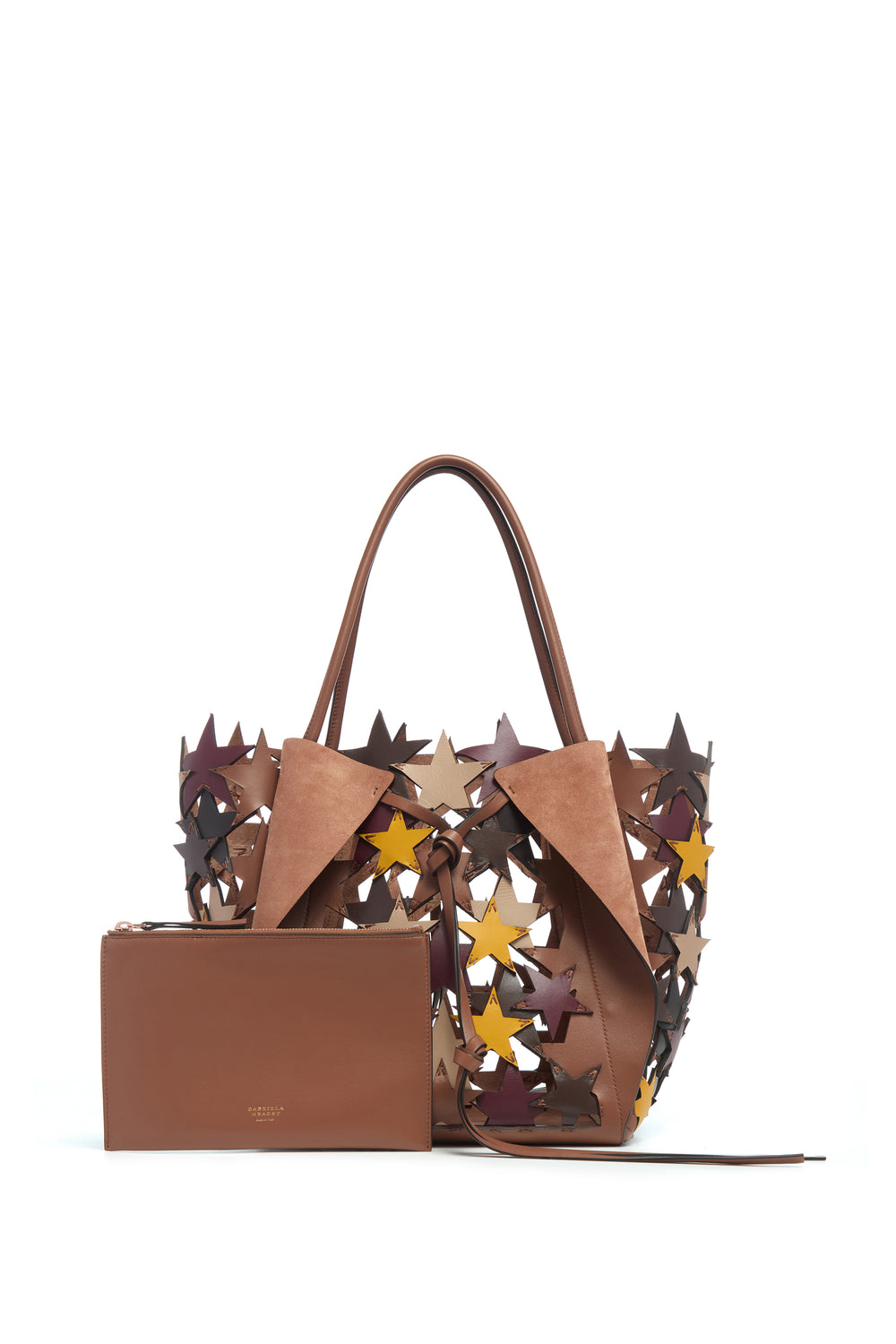 Marija Patchwork Stars Tote Bag in Multi Nappa Leather