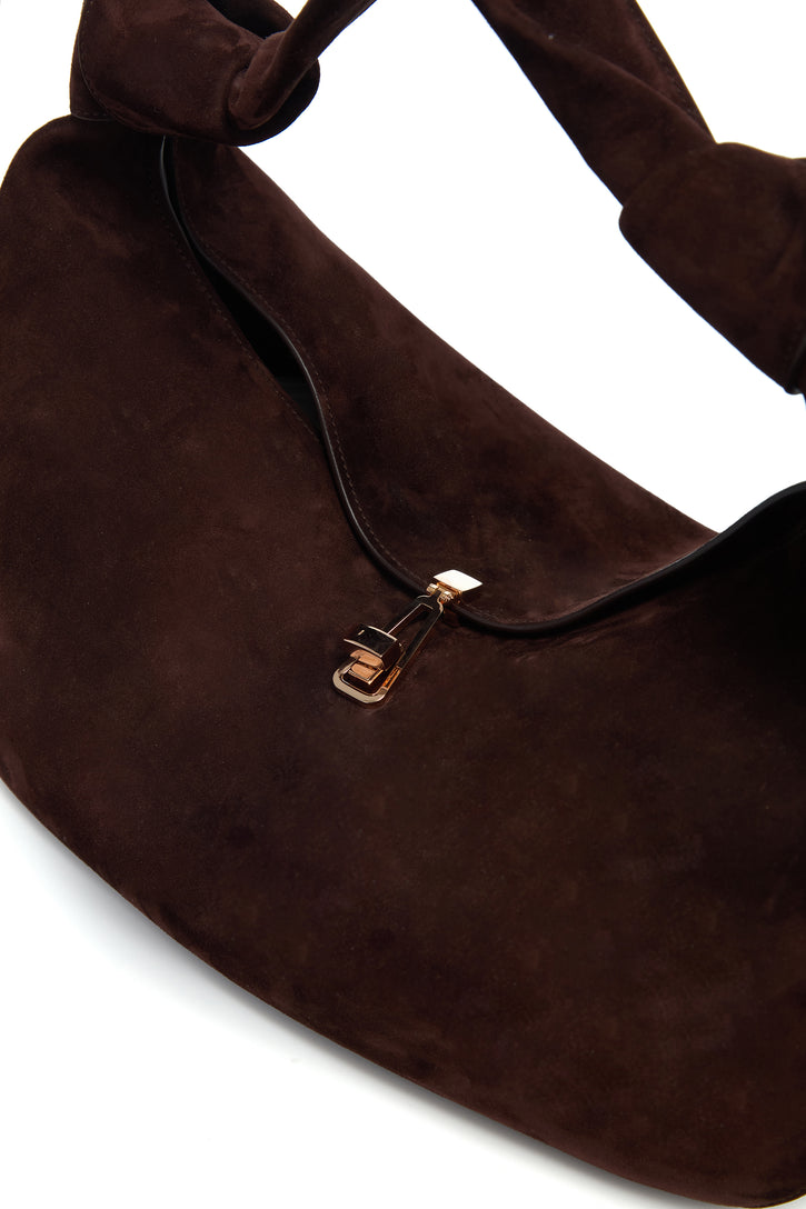Small Antonia Bag in Dark Brown Suede