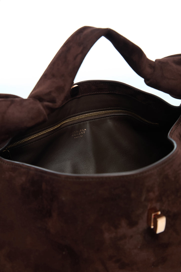 Small Antonia Bag in Dark Brown Suede