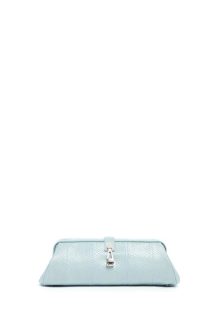 Paola Clutch in Light Blue Snakeskin