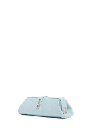 Paola Clutch in Light Blue Snakeskin