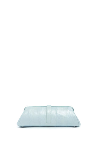 Paola Clutch in Light Blue Snakeskin