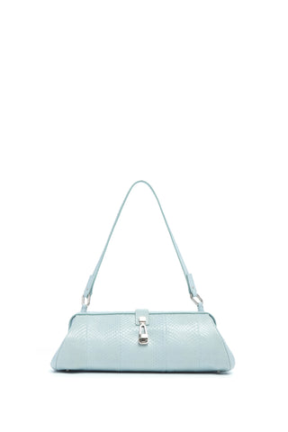 Paola Clutch in Light Blue Snakeskin