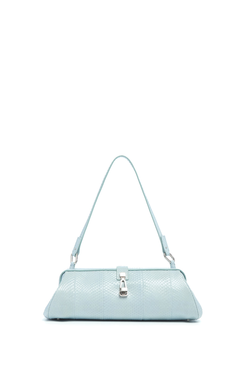 Paola Clutch in Light Blue Snakeskin