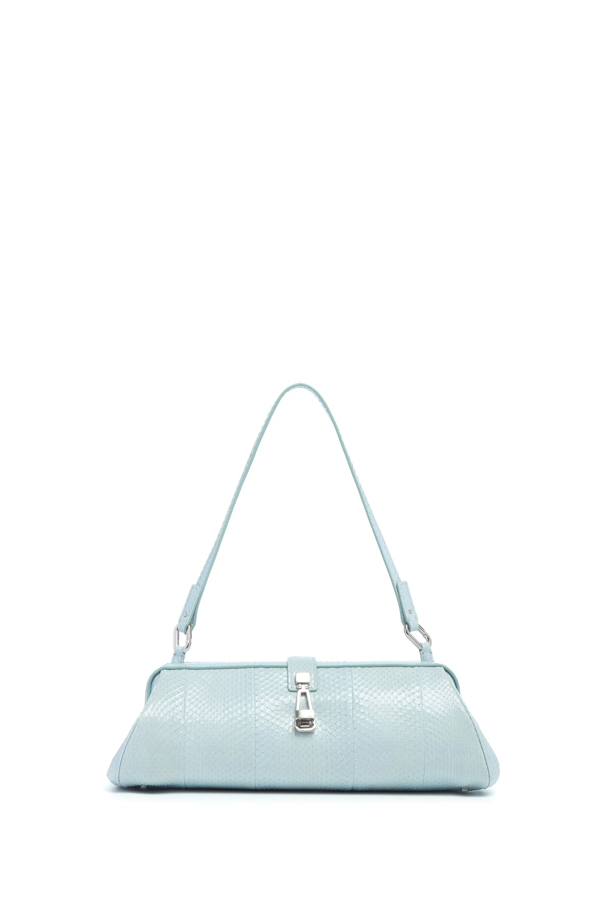 Paola Clutch in Light Blue Snakeskin