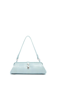 Paola Clutch in Light Blue Snakeskin