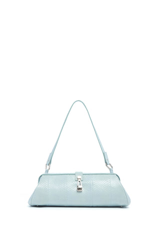 Paola Clutch in Light Blue Snakeskin