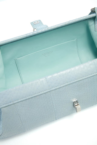 Paola Clutch in Light Blue Snakeskin