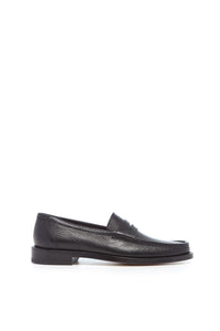 Pierre Loafer in Black Textured Leather