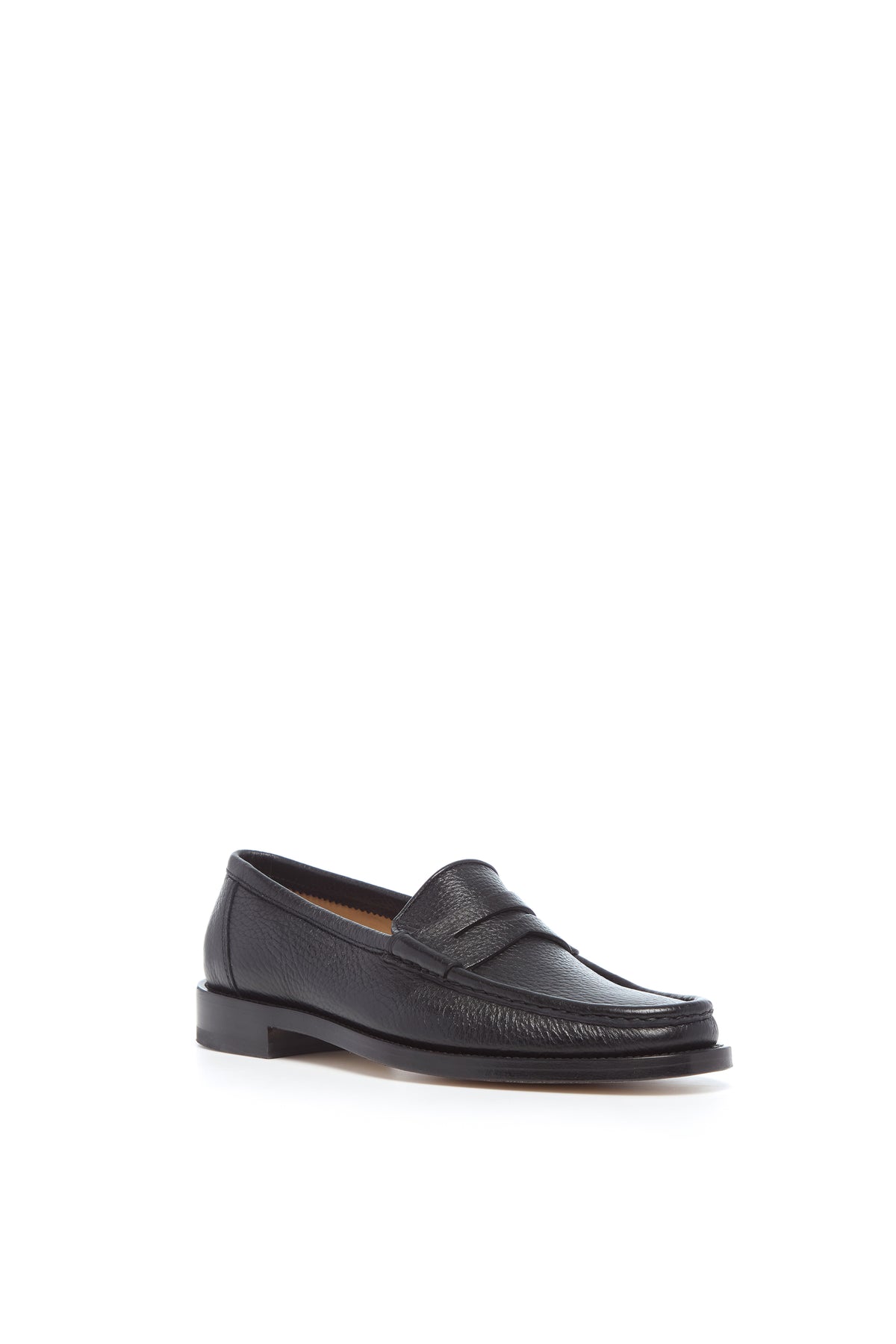 Pierre Loafer in Black Textured Leather