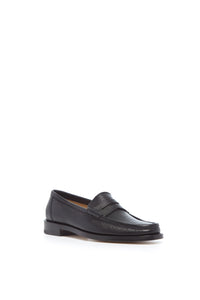 Pierre Loafer in Black Textured Leather