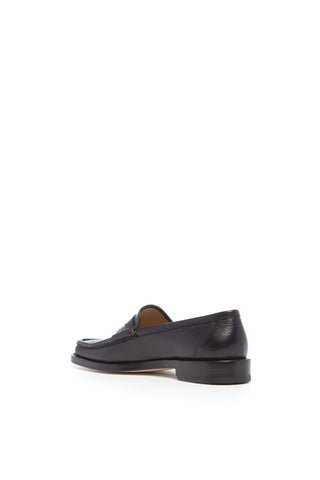 Black Textured Leather Pierre Loafer - Back Heel Detail | Gabriela Hearst