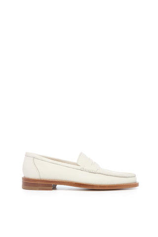 Ivory Textured Deerskin Pierre Loafer - Side Profile | Gabriela Hearst